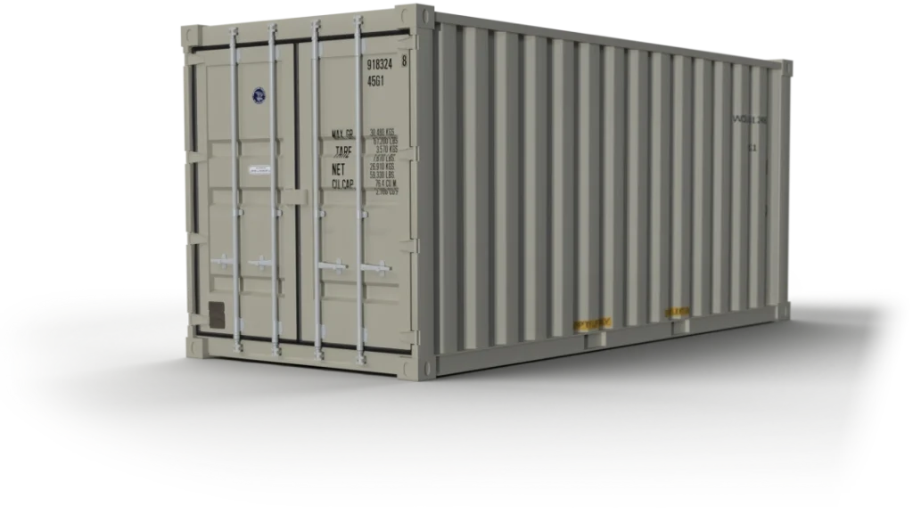 beige shipping container rental right angle